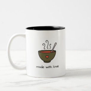 2 Couleurs Fait avec la tasse de soupe à amour