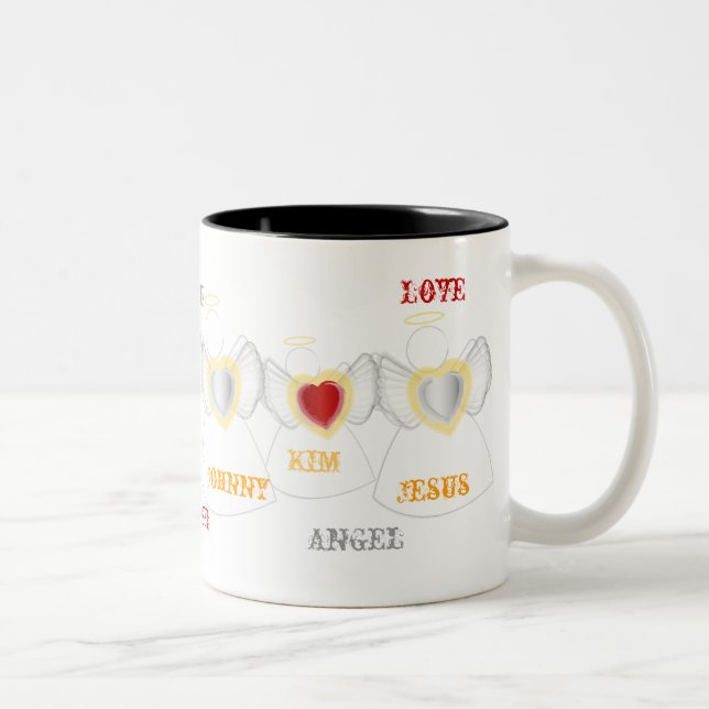 2 Couleurs Famille des anges affectueux - tasse - Cus… - (Droit)