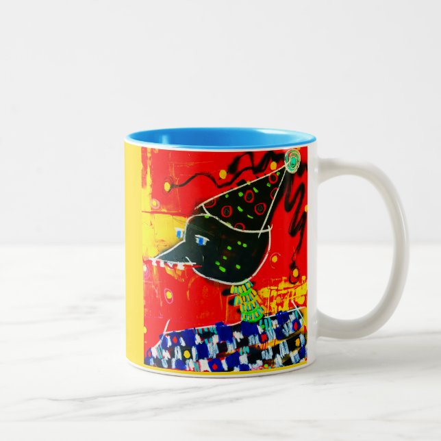 2 Couleurs FÊTE TRAVERSE sur une tasse de café. (Droit)