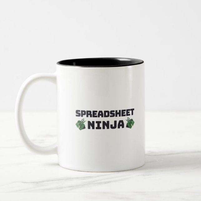 2 Couleurs Feuille de calcul ninja tasse à café à deux tons (Gauche)