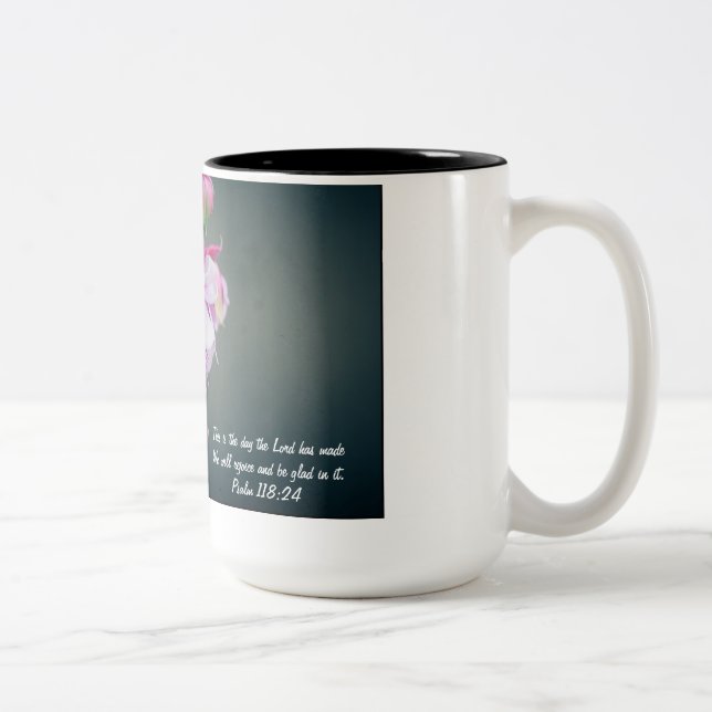 2 Couleurs Fleur avec la tasse de vers de bible (Droit)