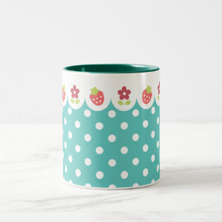 2 Couleurs Fleurs et tasse de fraises