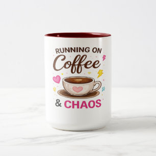 2 Couleurs Fonctionne au Café & Chaos — Joli Design de Tasse