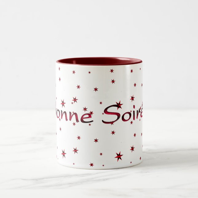 2 Couleurs Français : Tasse de café Bonne Soiree (Centre)