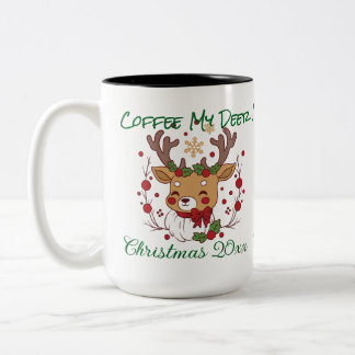 2 Couleurs FUNNY Brun & Vert CAFE MON CERF ! Tasse de rennes