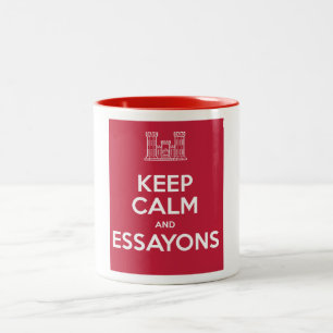 2 Couleurs Gardez le calme et la tasse de café d'Essayons
