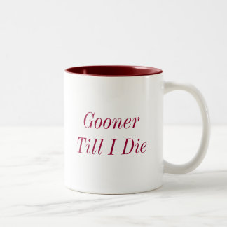 2 Couleurs "Gooner jusqu'à moi meurs" tasse