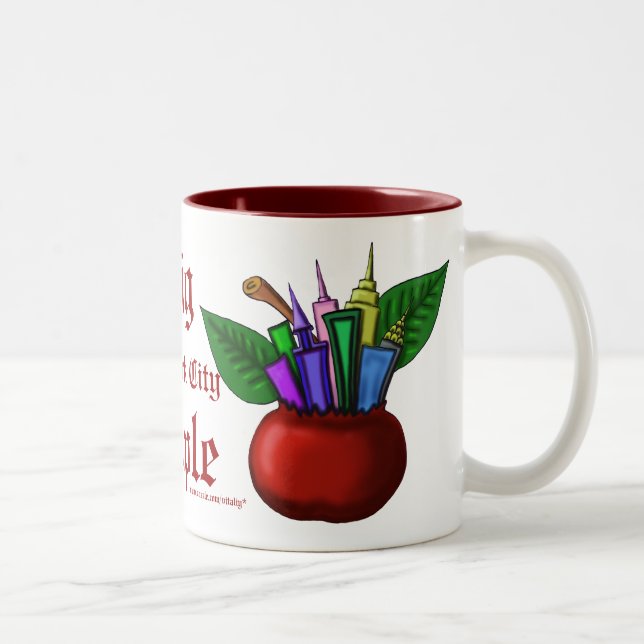 2 Couleurs Grande conception de tasse de pomme de NYC (Droit)
