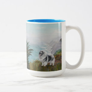 2 Couleurs Grosse tasse avec Keeshond