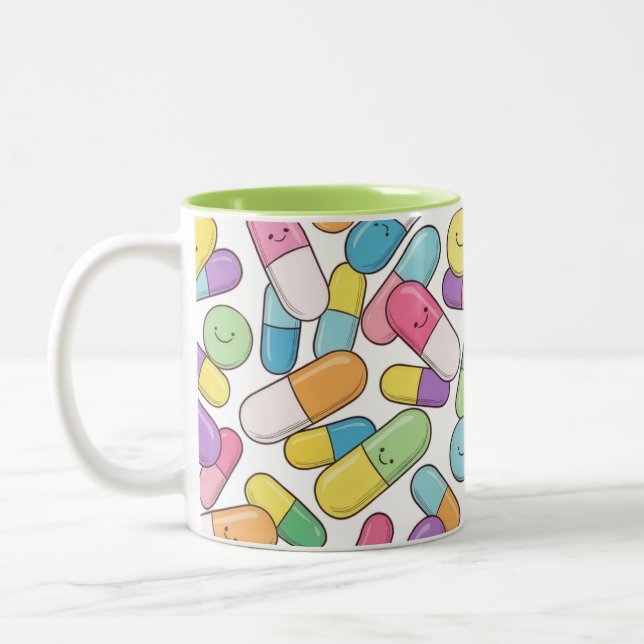 2 Couleurs Happy Pills - Tasse (Citron Vert) (Gauche)