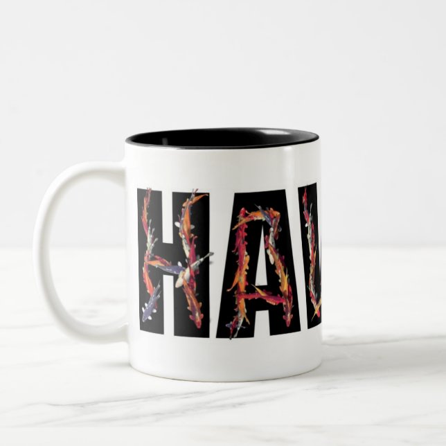 2 Couleurs Hawaii koi poisson tasse de café foncé (Gauche)