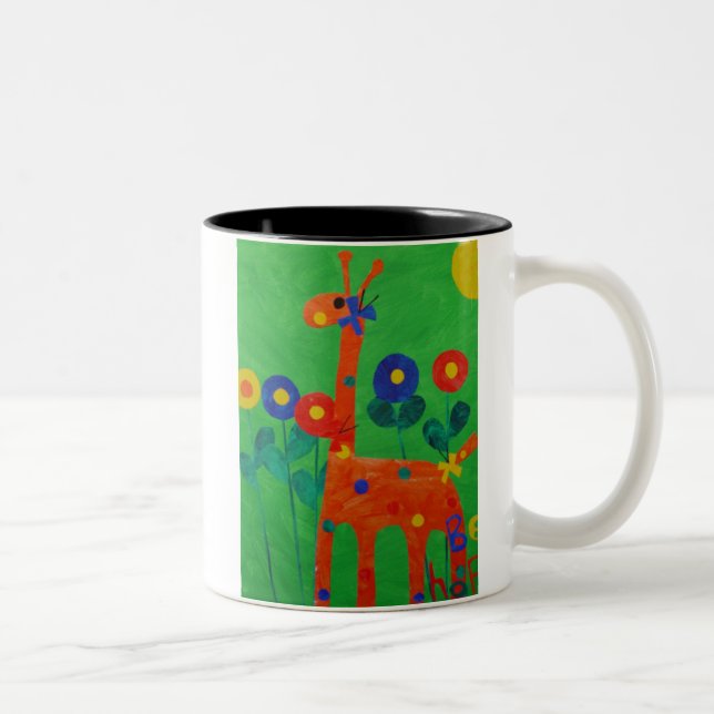2 Couleurs Heureux la tasse de café de girafe (Droit)