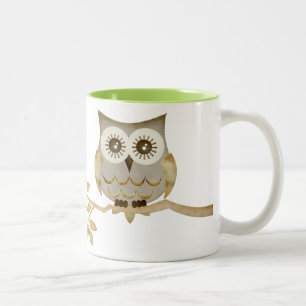 2 Couleurs Hibou large de yeux dans la tasse d'arbre