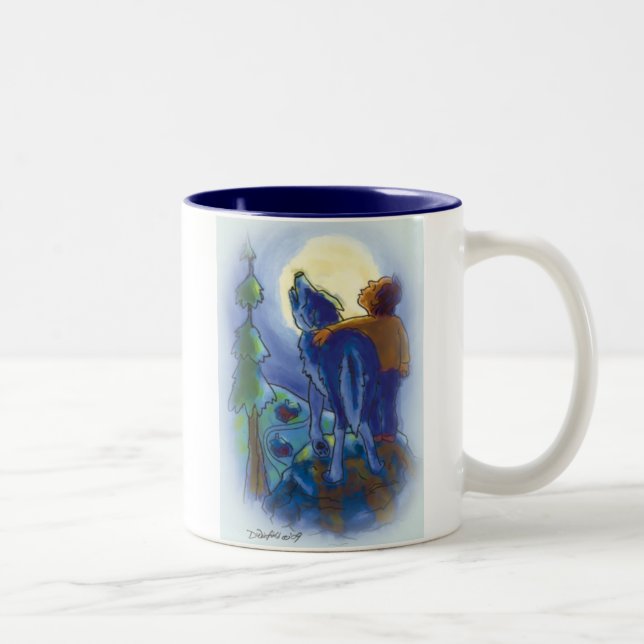 2 Couleurs Hurlement avec la tasse de loups (Droit)