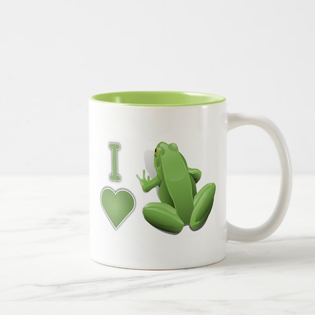 2 Couleurs I tasse de grenouilles de coeur (Droit)