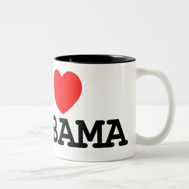 2 Couleurs I tasse d'Obama de coeur (Droit)