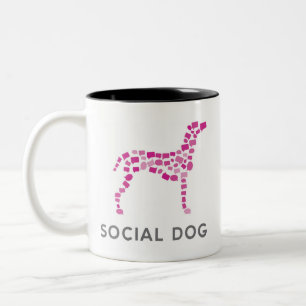 2 Couleurs I tasse sociale de chien de coeur