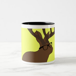 2 Couleurs jackalope avec la tasse en verre