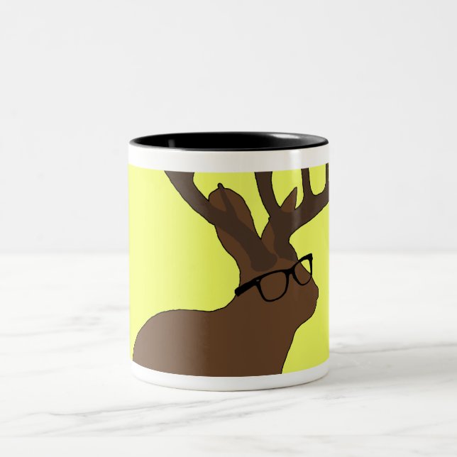 2 Couleurs jackalope avec la tasse en verre (Centre)
