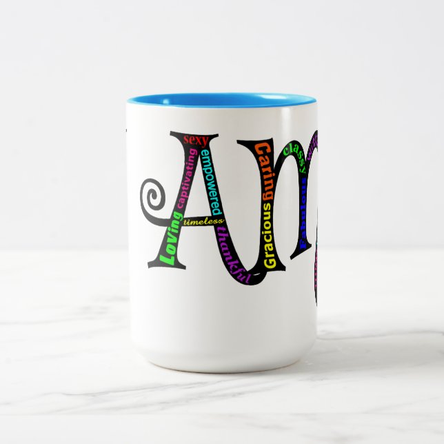 2 Couleurs J'aime la tasse à deux tons (Centre)