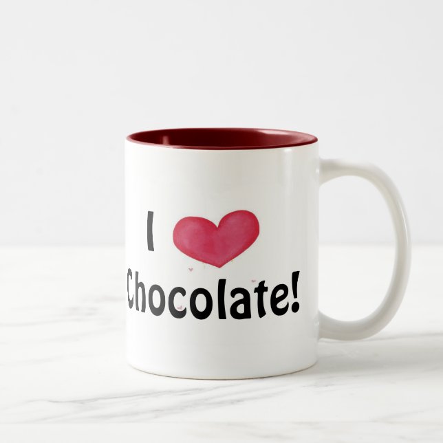 2 Couleurs J'aime la tasse au chocolat (Droit)