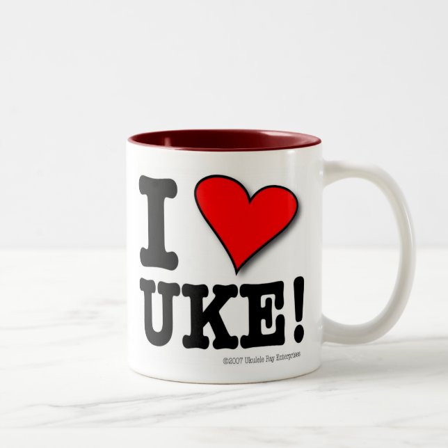 2 Couleurs J'AIME la tasse de concepteur d'UKE (Droit)