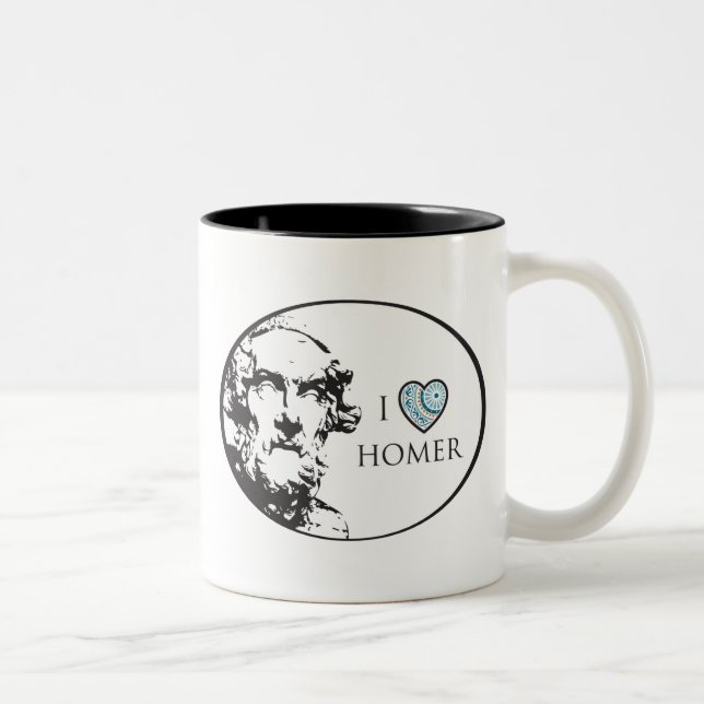 2 Couleurs J'aime la tasse de Homer (Droit)