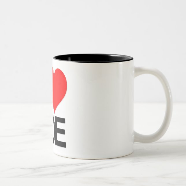 2 Couleurs J'aime la tasse de Joe Coffe (Droit)