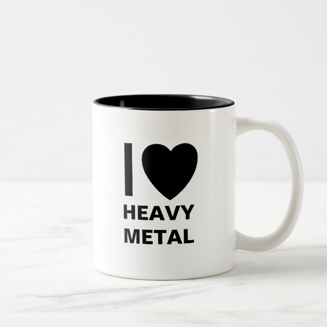 2 Couleurs J'aime la tasse de métaux lourds (Droit)