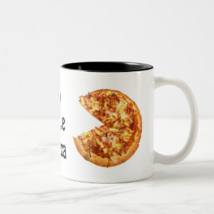 2 Couleurs J'aime la tasse de pizza