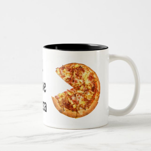 2 Couleurs J'aime la tasse de pizza (Droit)
