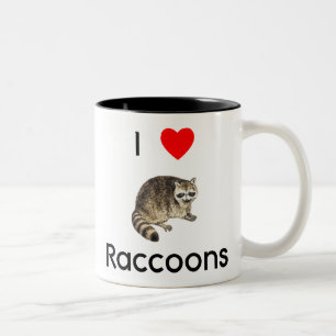 2 Couleurs J'aime la tasse de ratons laveurs