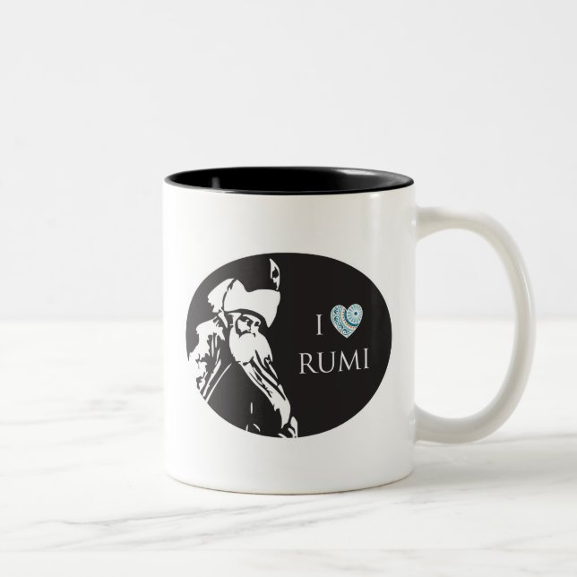 2 Couleurs J'aime la tasse de Rumi (Droit)