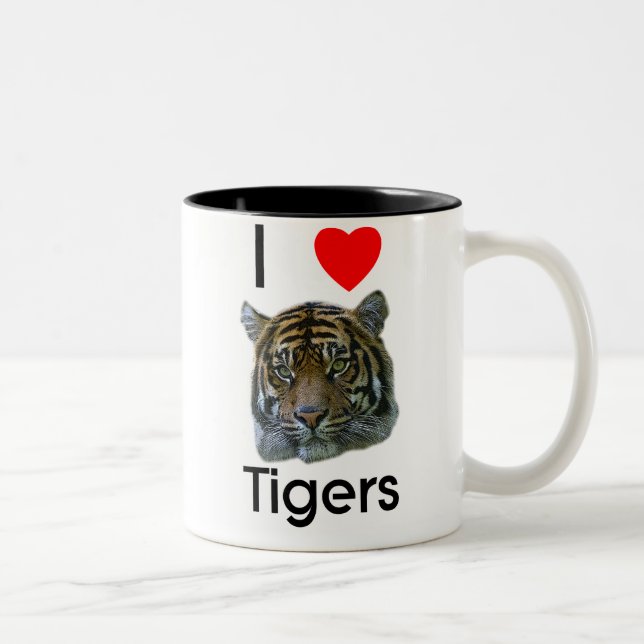 2 Couleurs J'aime la tasse de tigres (Droit)