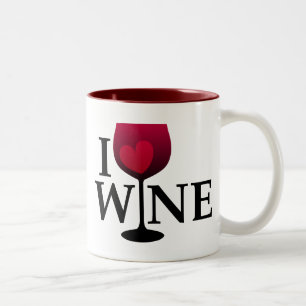2 Couleurs J'aime la tasse de vin