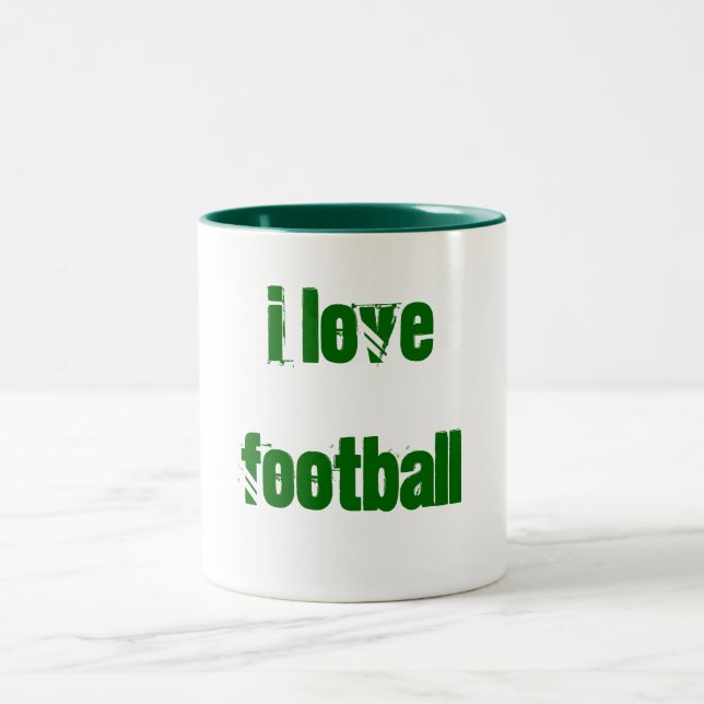 2 Couleurs J'aime la tasse du football (Centre)