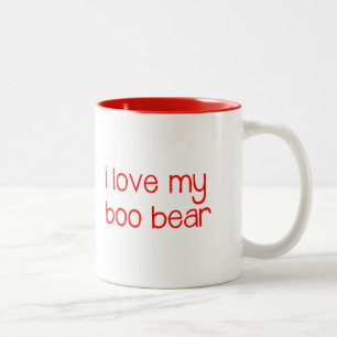 2 Couleurs j'aime le mon hue la tasse d'ours - rouge
