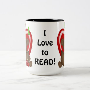 2 Couleurs J'aime lire la tasse de café