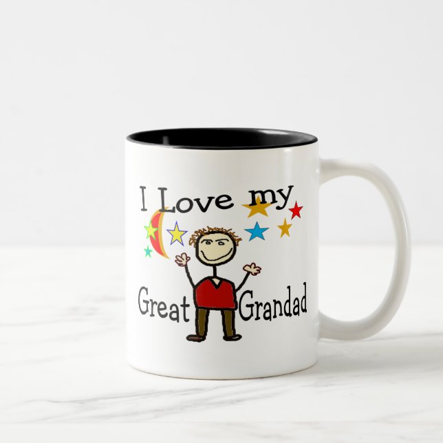 2 Couleurs J'aime ma grande tasse de café de papy (Droit)