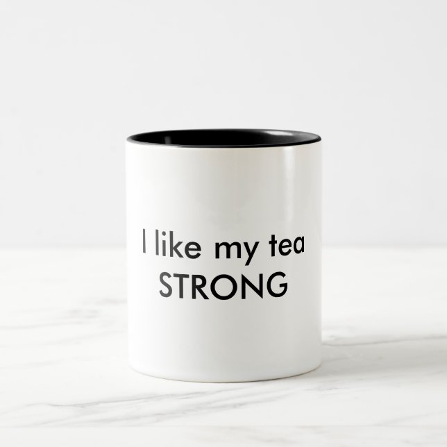 2 Couleurs J'aime ma tasse à thé STRONG (Centre)