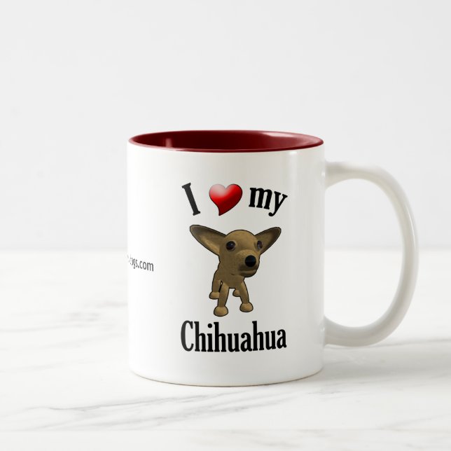 2 Couleurs J'aime ma tasse de chiwawa (Droit)