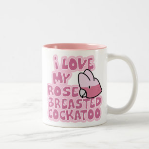 2 Couleurs J'aime ma tasse rose de cacatoès de Breasted