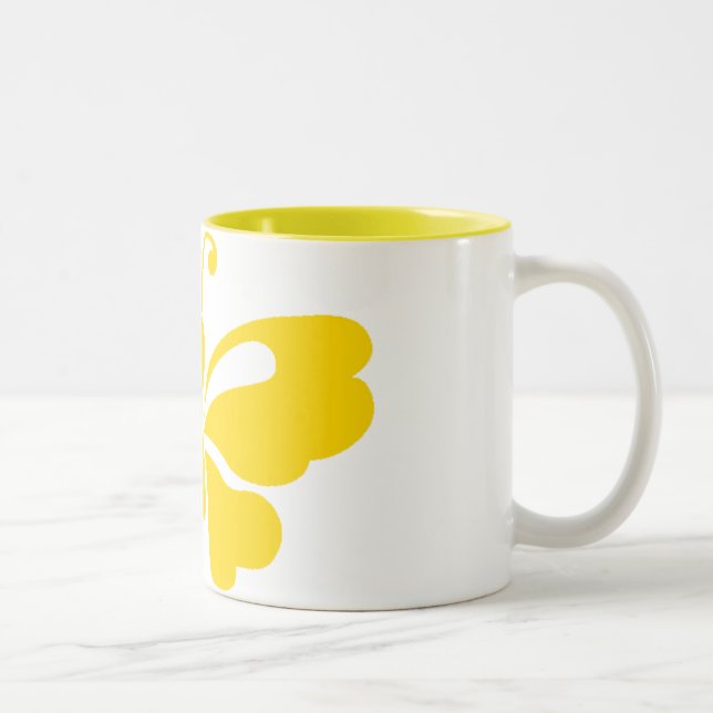 2 Couleurs Jaune de tasse de papillon (Droit)