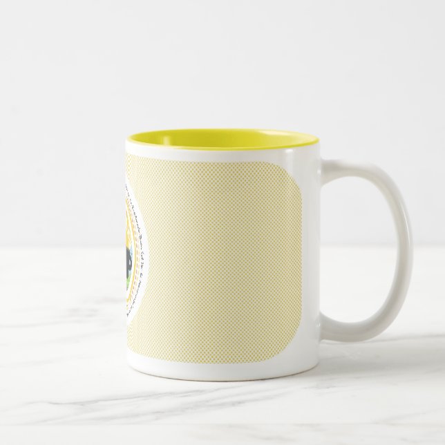 2 Couleurs JAUNE de TASSE Soleil-Multilingue BONJOUR (Droit)