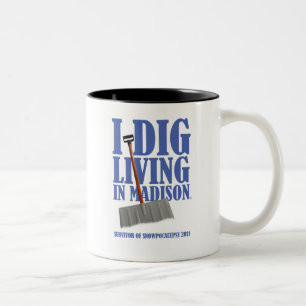 2 Couleurs JE CREUSE LA VIE DANS la tasse de tempête de neig