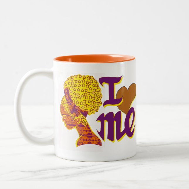2 Couleurs Je m'aime tasse de café orange (Gauche)