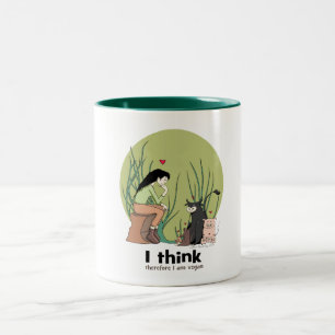2 Couleurs Je pense que donc je suis TASSE végétalienne