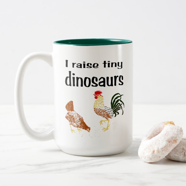 2 Couleurs Je soulève la tasse minuscule de dinosaures (Avec donut)