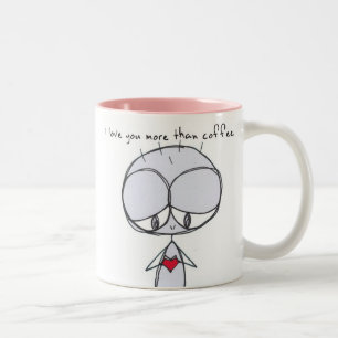 2 Couleurs je t'aime plus que le café - tasse de café