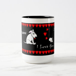 2 Couleurs Je t'aime tasse à deux tons